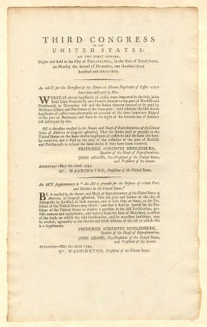 U.S. Broadside approved by George Washington
